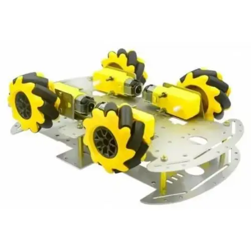 BerryBase Roboter Chassis, Aluminium Doppeldeck, 4 TT-Motoren, 4 omnidirektionale 60mm McNamum Räder BerryBase Roboter Chassis, Aluminium Doppeldeck, 4 TT-Motoren, 4 omnidirektionale 60mm McNamum Räder