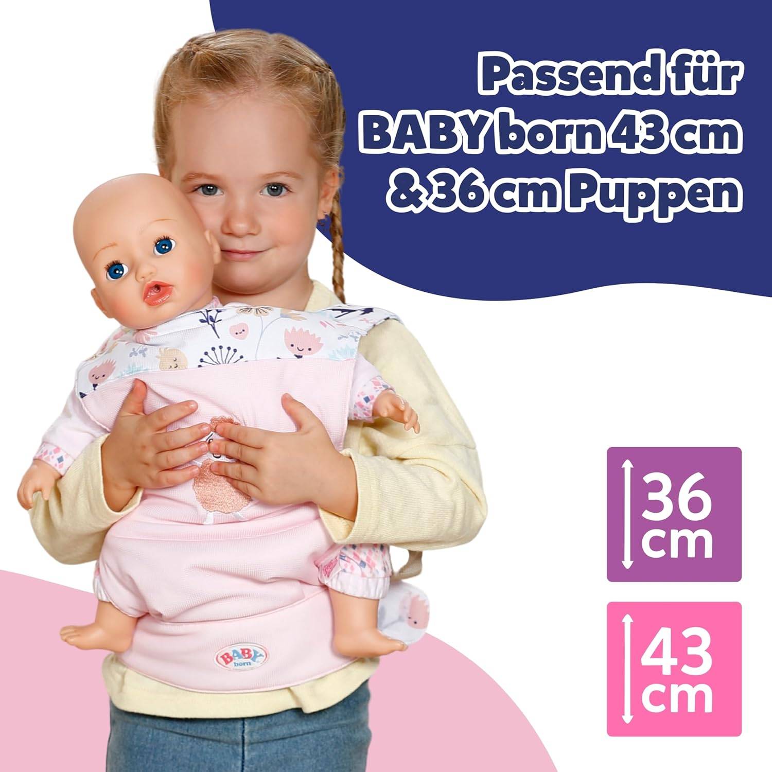 Zapf Creation 837917 - BABY born Babytragesitz Blumen