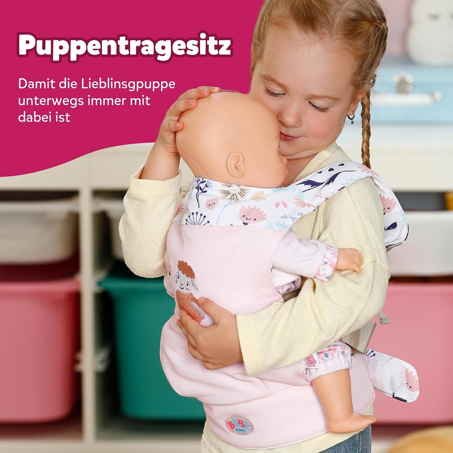 Zapf Creation 837917 - BABY born Babytragesitz Blumen