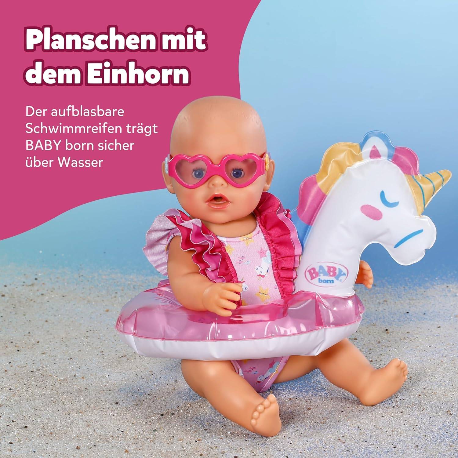 Zapf Creation 839447 - BABY born Schwimm-Set Einhorn 43 cm