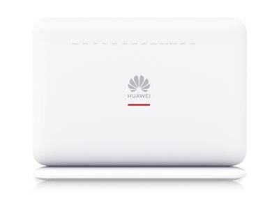 Weißes Huawei-Modem oder Router mit Indikatorleuchten auf der Oberseite.