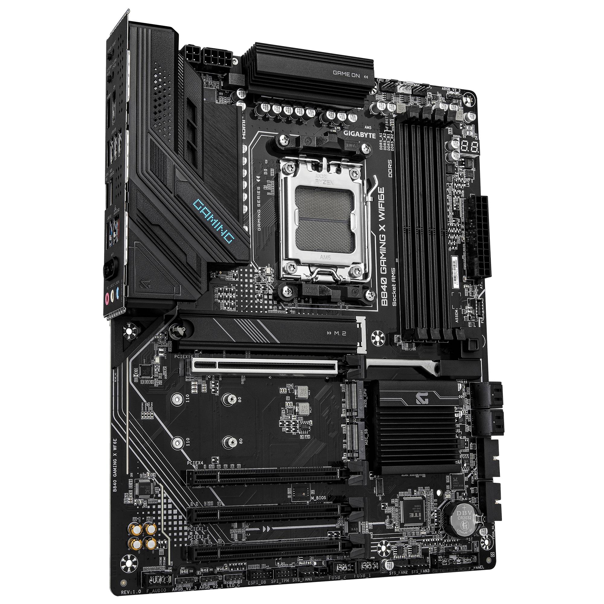 Gigabyte B840 GAMING X WIFI6E - Motherboard - ATX - Socket AM5 - AMD B840 Chipsatz - USB-C 3.2 Gen2, USB 3.2 Gen 1, USB 3.2 Gen 2, USB-C 3.2 Gen
