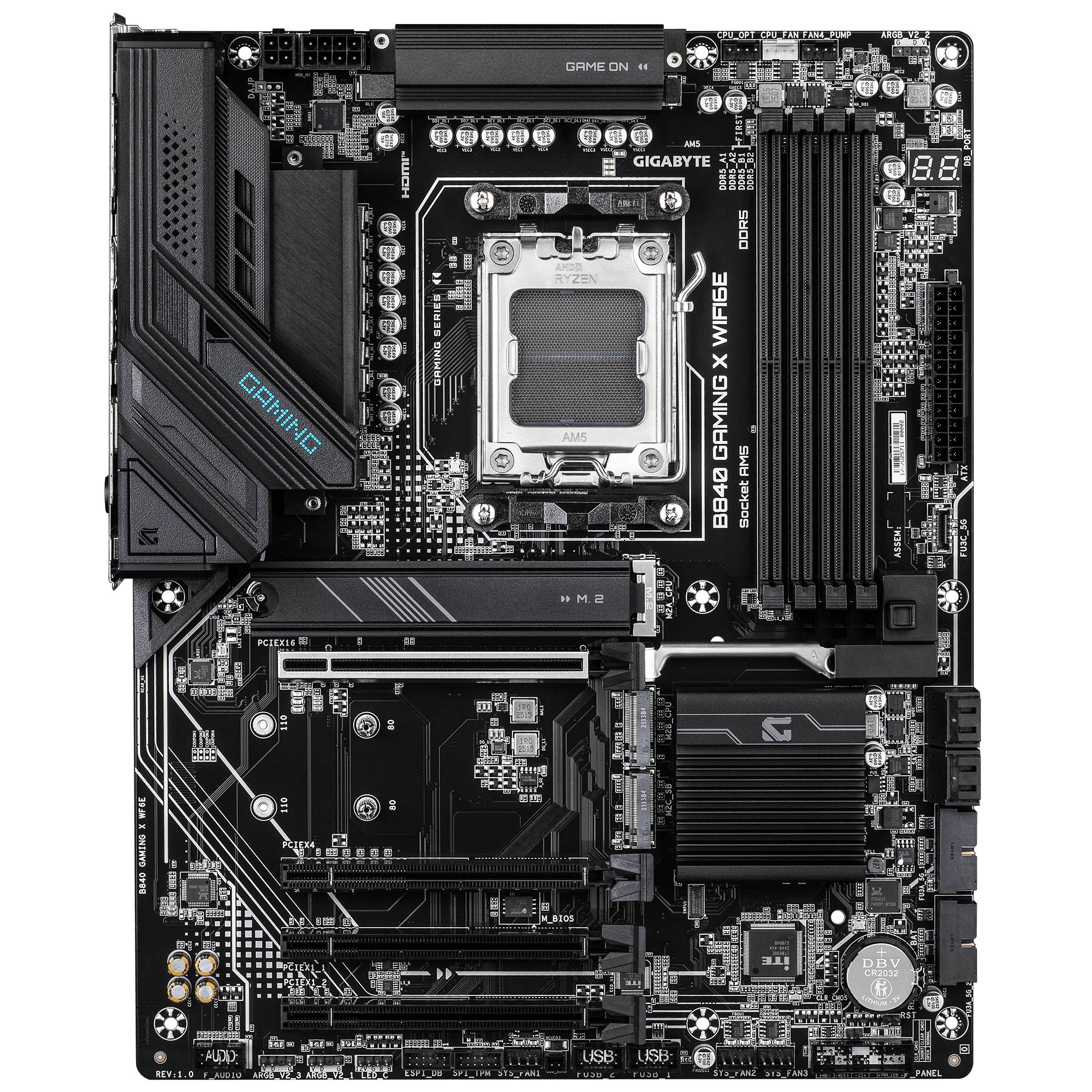 Gigabyte B840 GAMING X WIFI6E - Motherboard - ATX - Socket AM5 - AMD B840 Chipsatz - USB-C 3.2 Gen2, USB 3.2 Gen 1, USB 3.2 Gen 2, USB-C 3.2 Gen