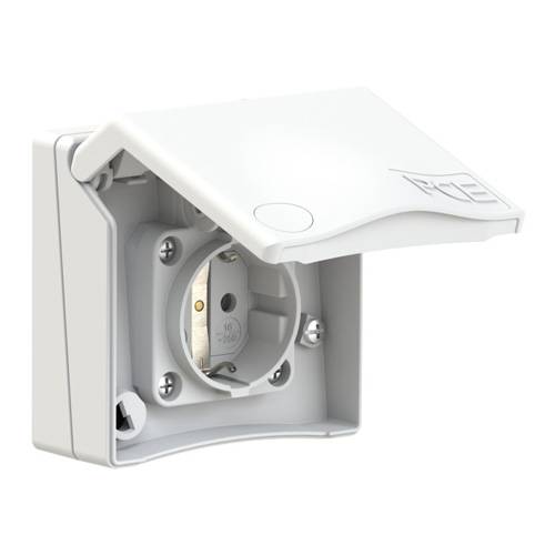 PC ELECTRIC 8430V - SCHUKO-Anbausteckdose mit Klappdeckel (230V | 16A | 3-polig | IP44)