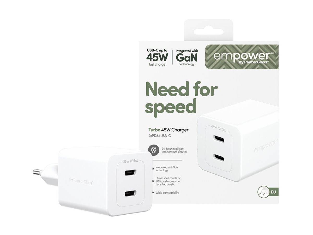 PanzerGlass empower by PanzerGlass - Netzteil - 45 Watt - Power Delivery 3.1 - 2