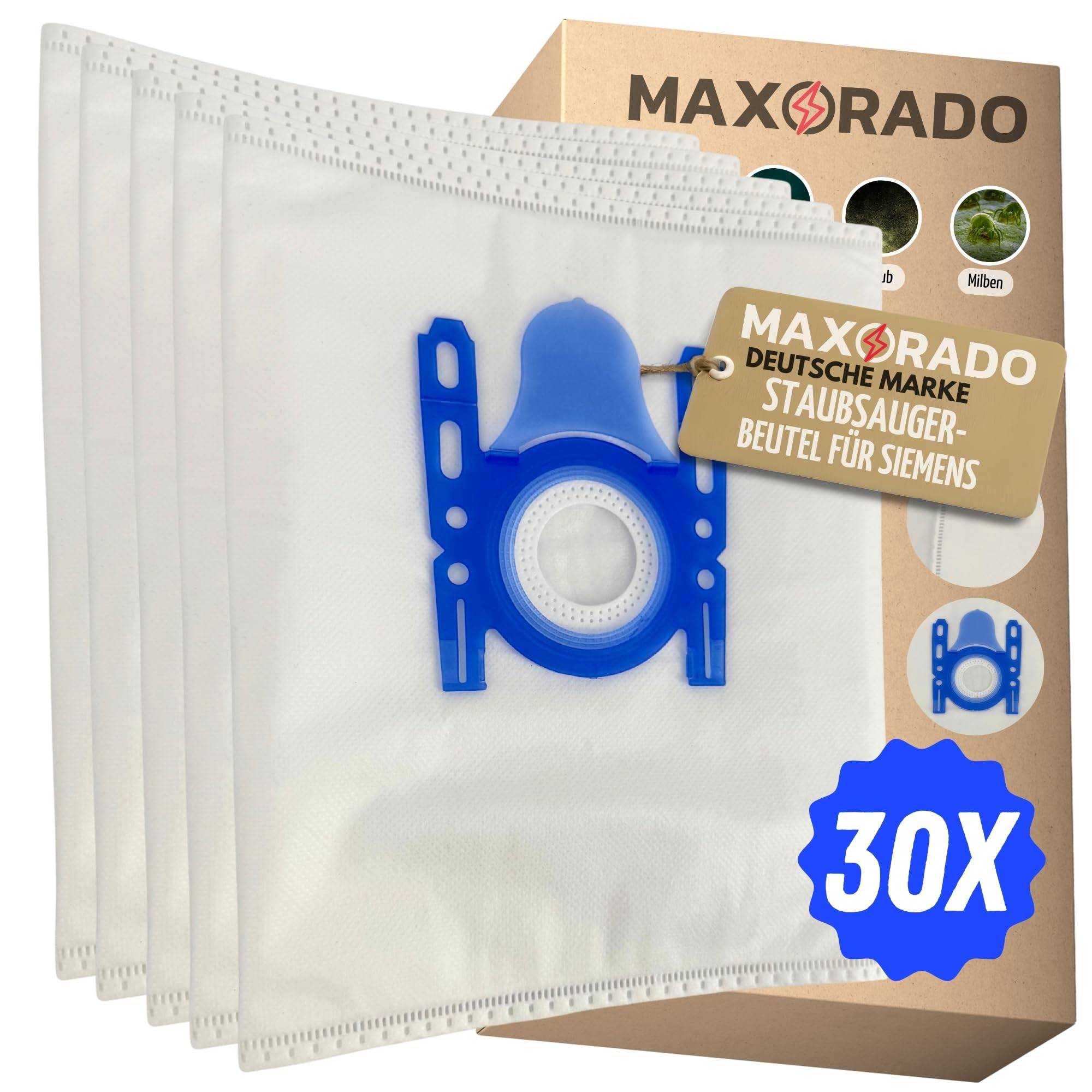 30 Staubsaugerbeutel für Siemens Bosch D E F G H Staubsauger Saugbeutel VS06G2410 Q3.0 Q4.0 Q5.0 Q6.0