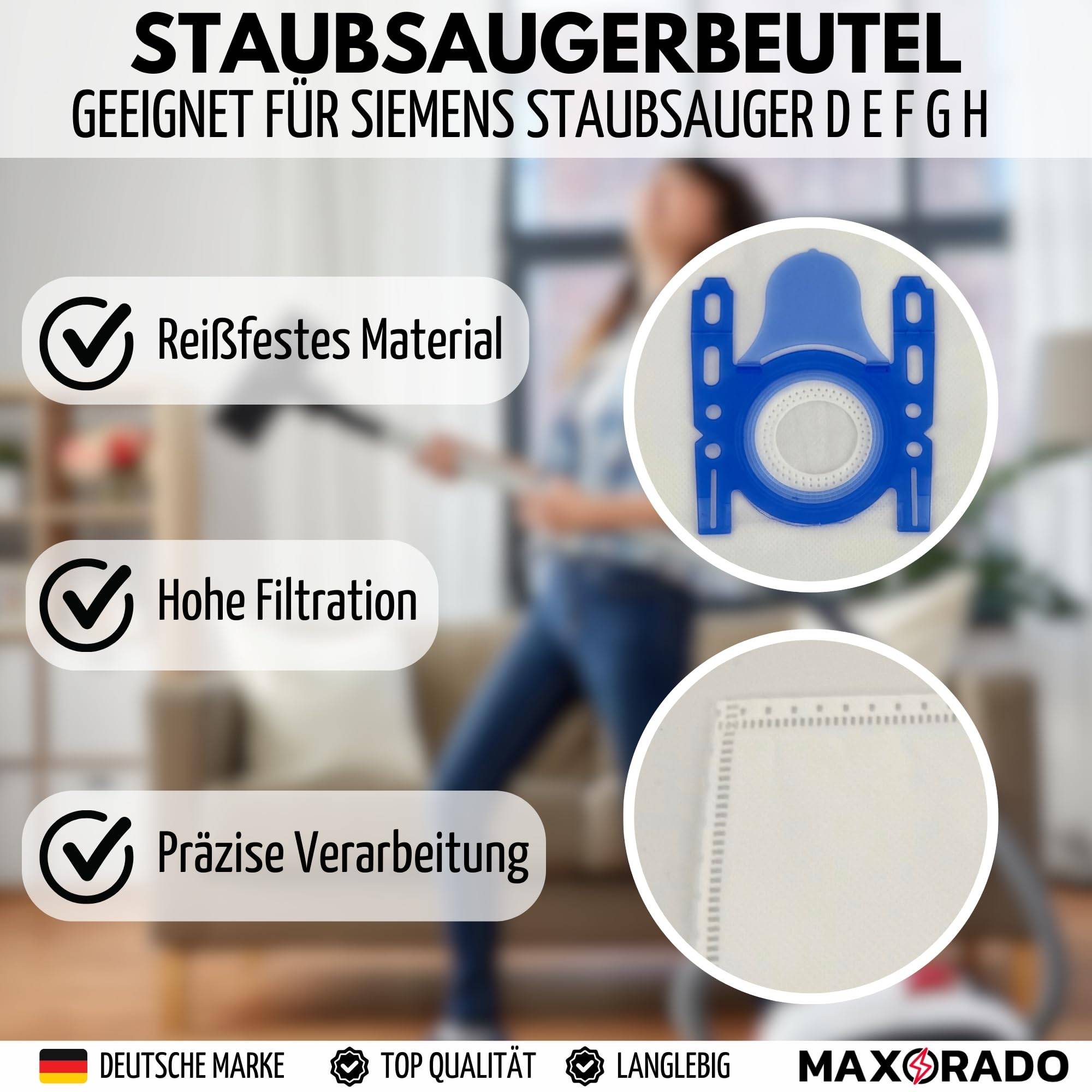 30 Staubsaugerbeutel für Siemens Bosch D E F G H Staubsauger Saugbeutel VS06G2410 Q3.0 Q4.0 Q5.0 Q6.0