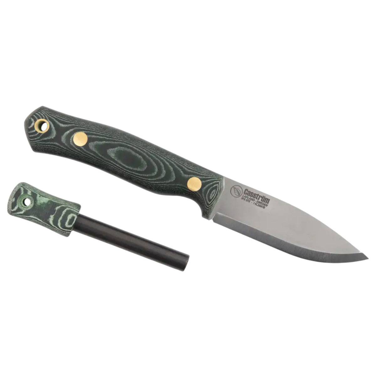 Casström No. 8 SFK Swedish Forest Messer mit Feuerstahl - Green Micarta