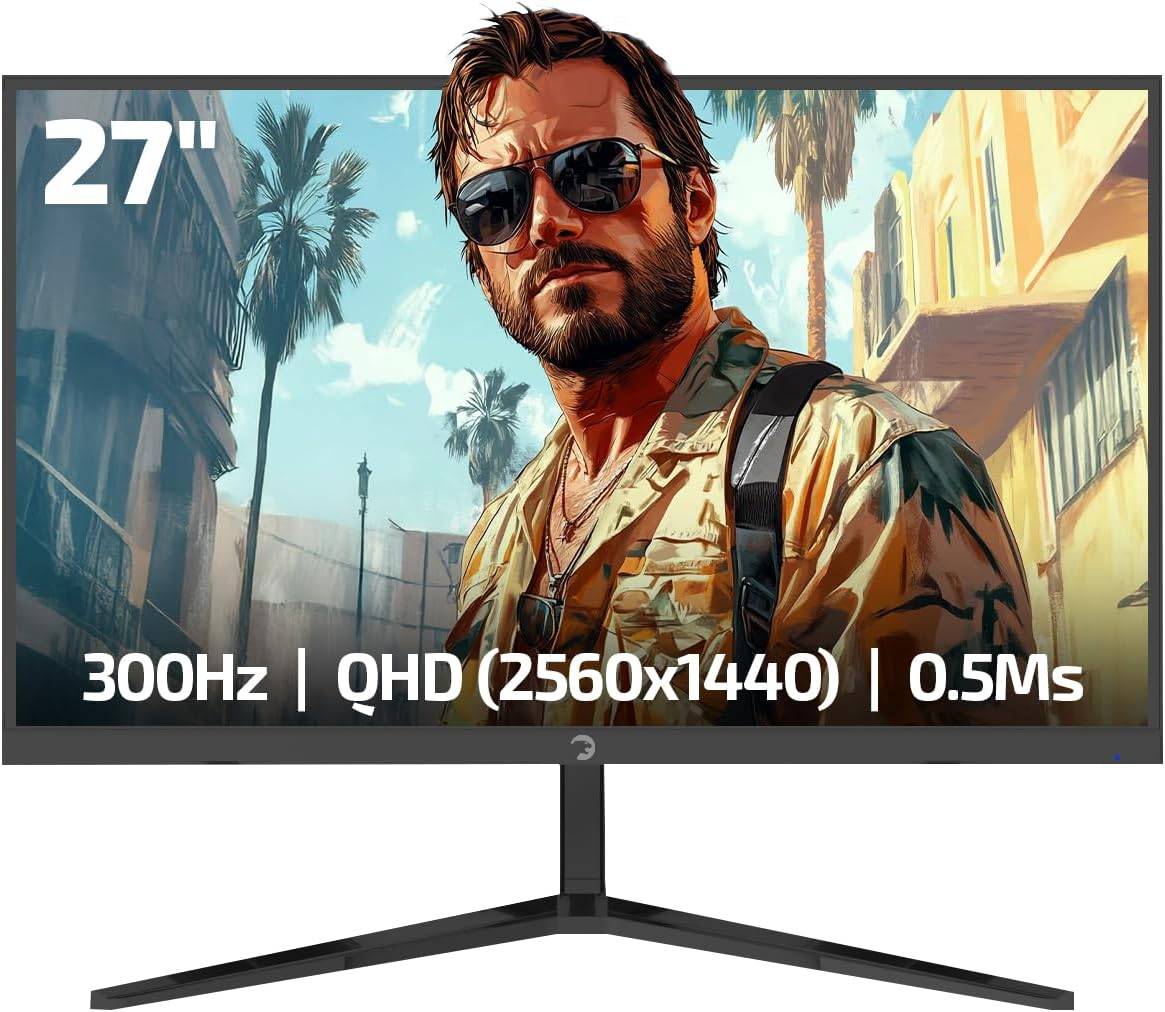 GAMEPOWER Q-MAX 27 Zoll Gaming Monitor QHD 2K 1440P 300Hz 0.5ms Fast IPS Pivot