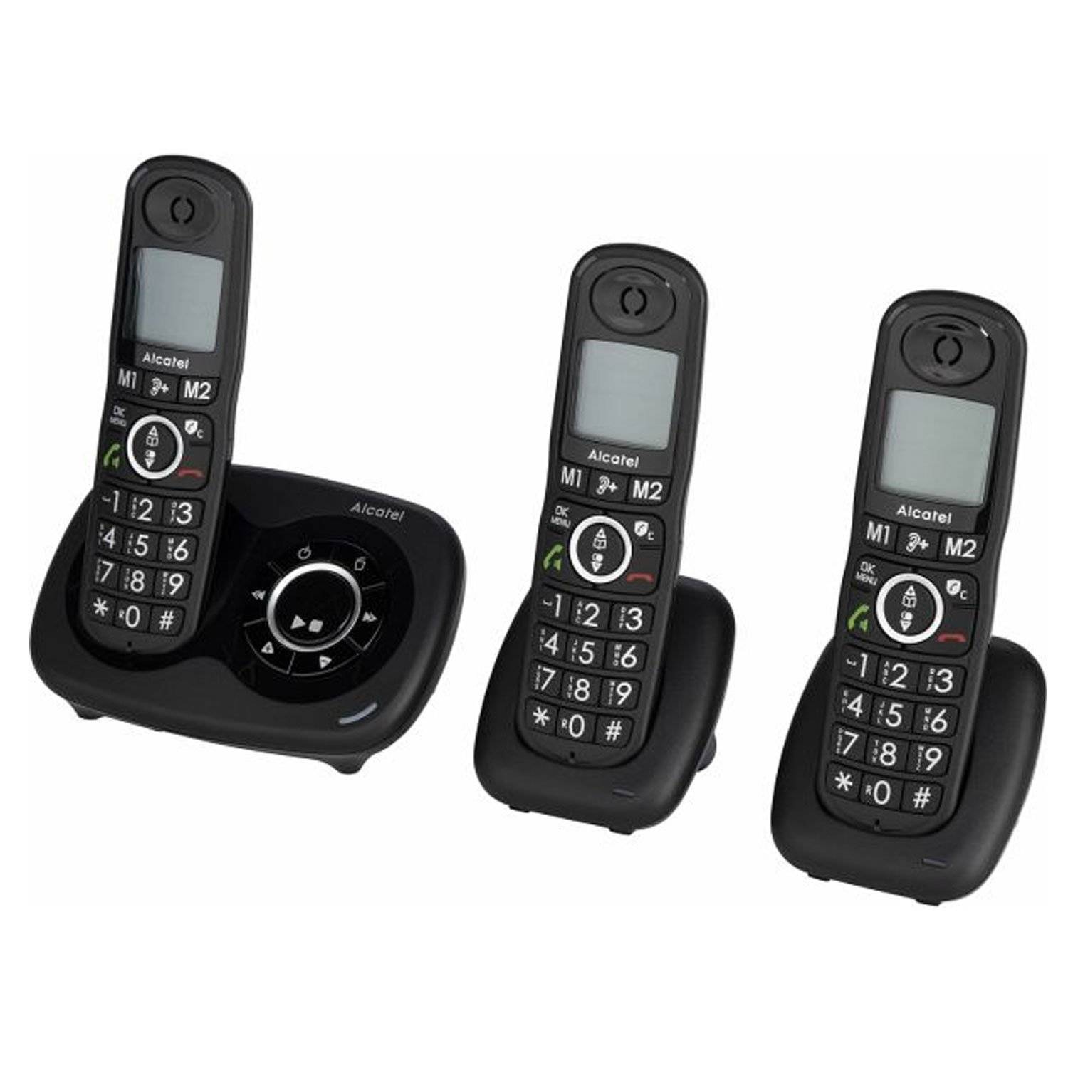 Alcatel XL595 Voice Trio Großtasten-Schnurlostelefon mit AB schwarz