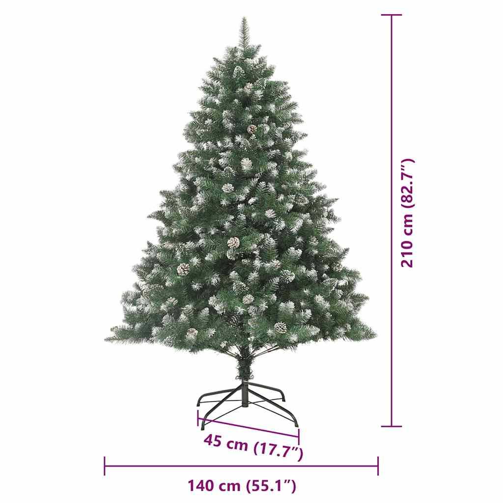 vidaXL Künstlicher Weihnachtsbaum mit 300 LEDs mit Ständer Grün 210 cm