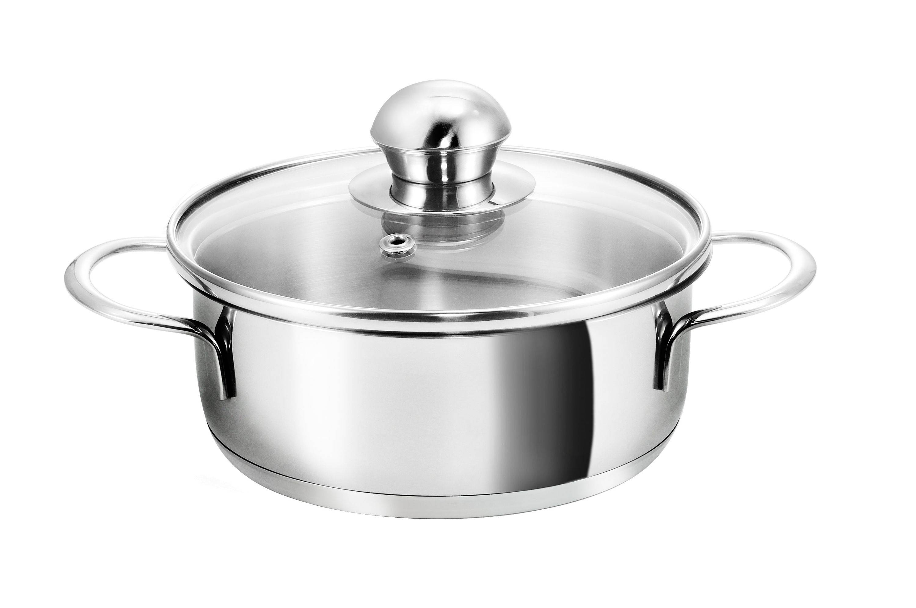 Kopf Mini Topfset Parvus (Edelstahl, 2-teilig, 14 + 14 cm, inkl. Glasdeckel, Induktion)