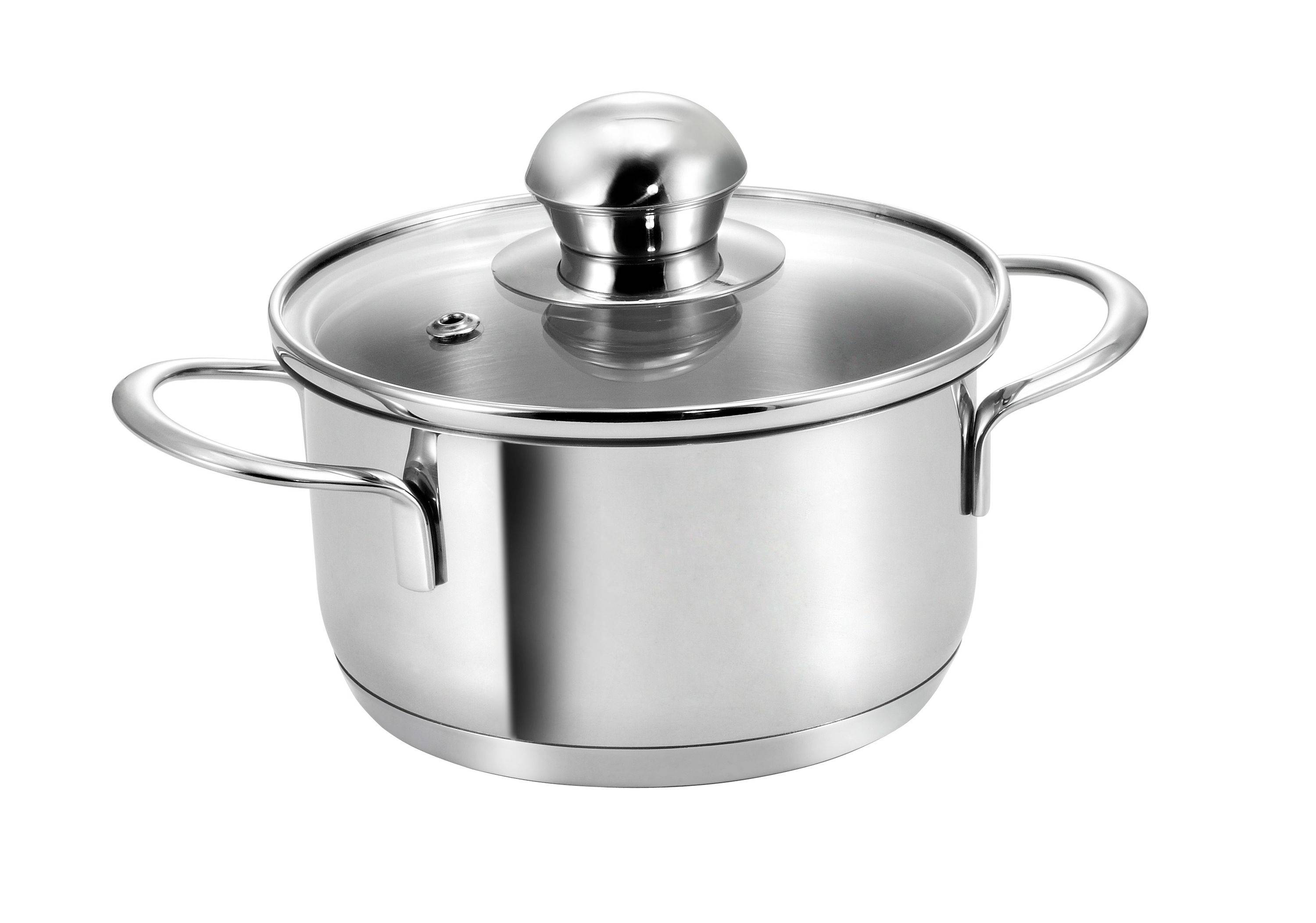 Kopf Mini Topfset Parvus (Edelstahl, 2-teilig, 12 + 14 cm, inkl. Glasdeckel, Induktion)