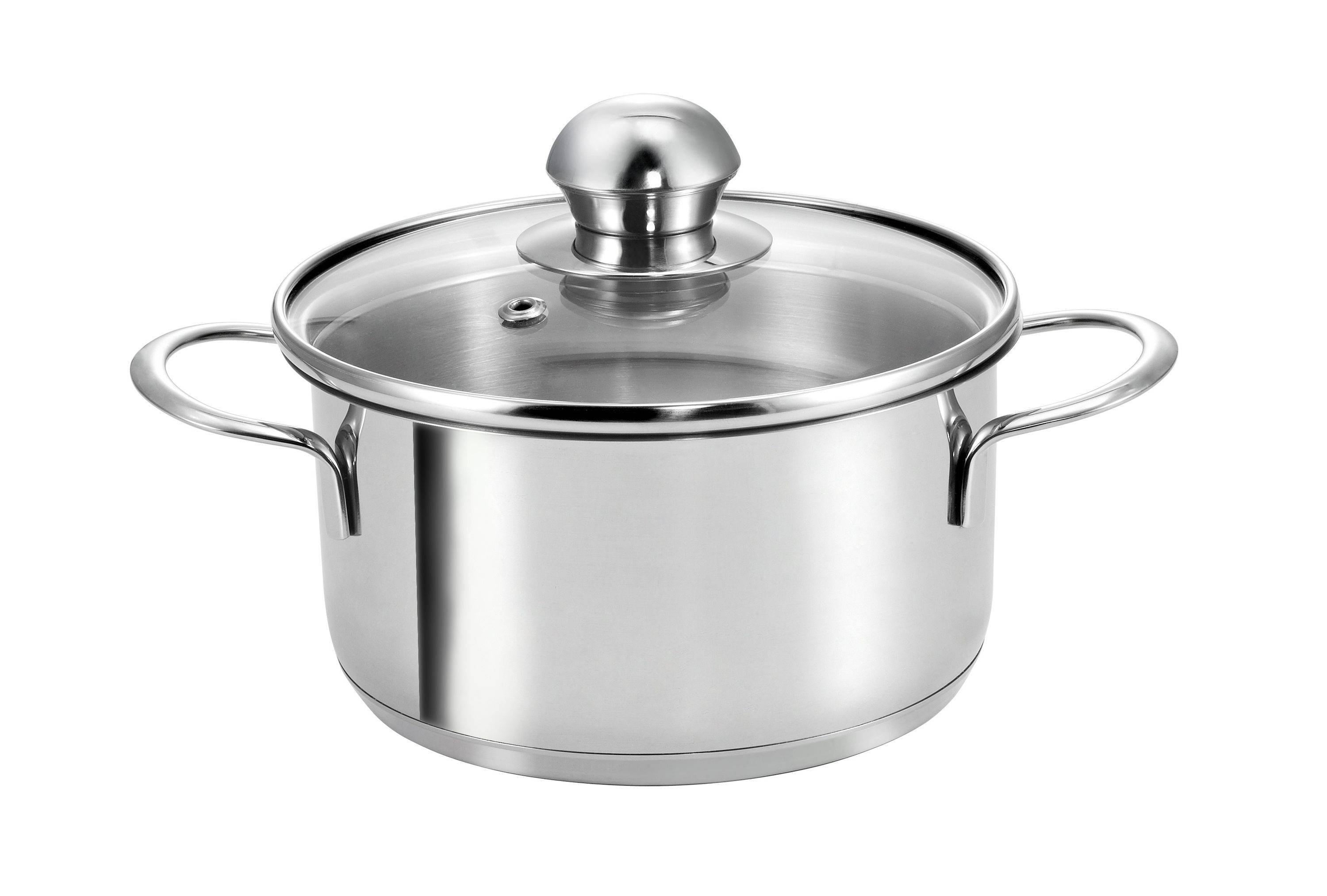 Kopf Mini Topfset Parvus (Edelstahl, 2-teilig, 14 + 14 cm, inkl. Glasdeckel, Induktion)