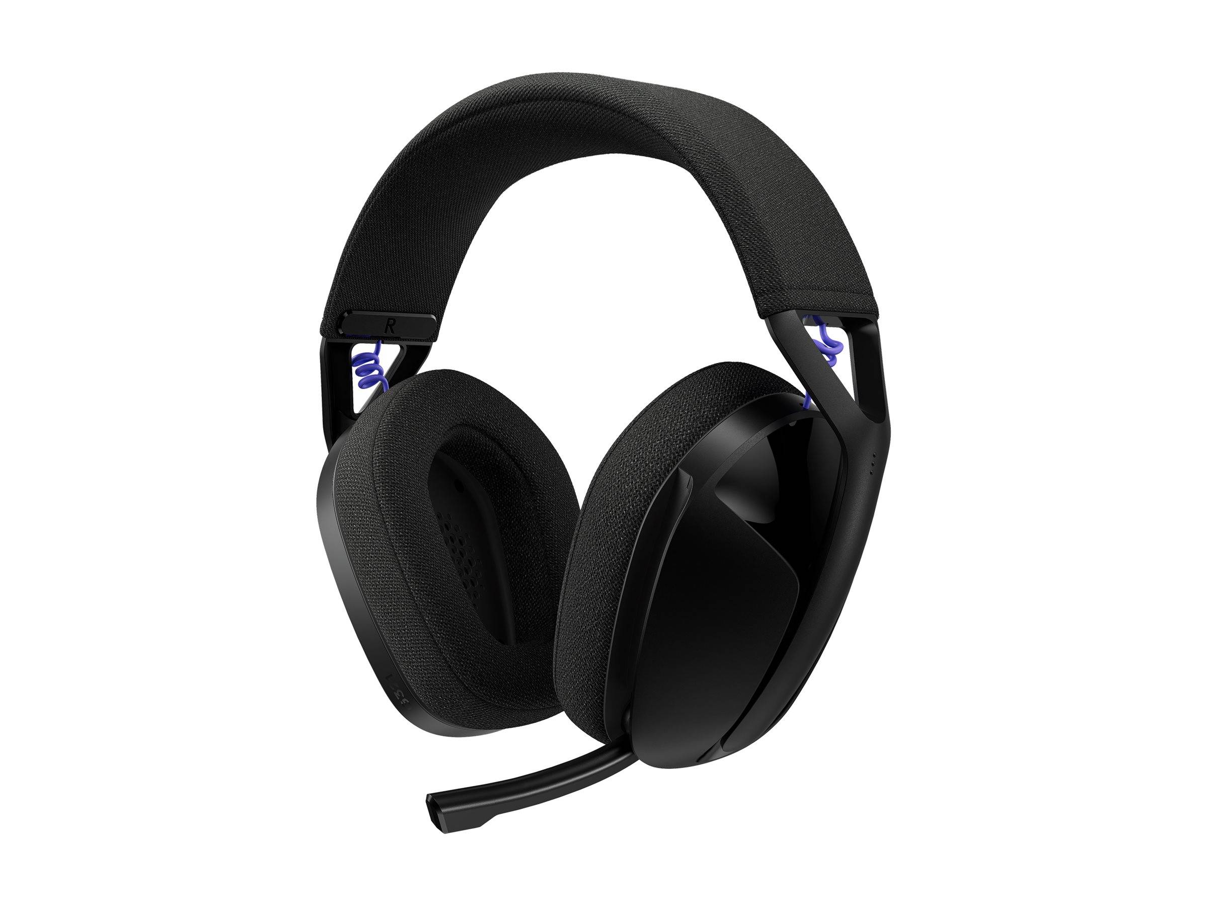 Schwarzes Over-Ear-Gaming-Headset mit gepolstertem Kopfbügel, großen Ohrmuscheln und angebrachtem Boom-Mikrofon auf weißem Hintergrund.