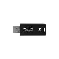 Schwarzes ADATA UC320 64GB USB-Speicherlaufwerk mit teilweise ausgefahrenem USB-Anschluss