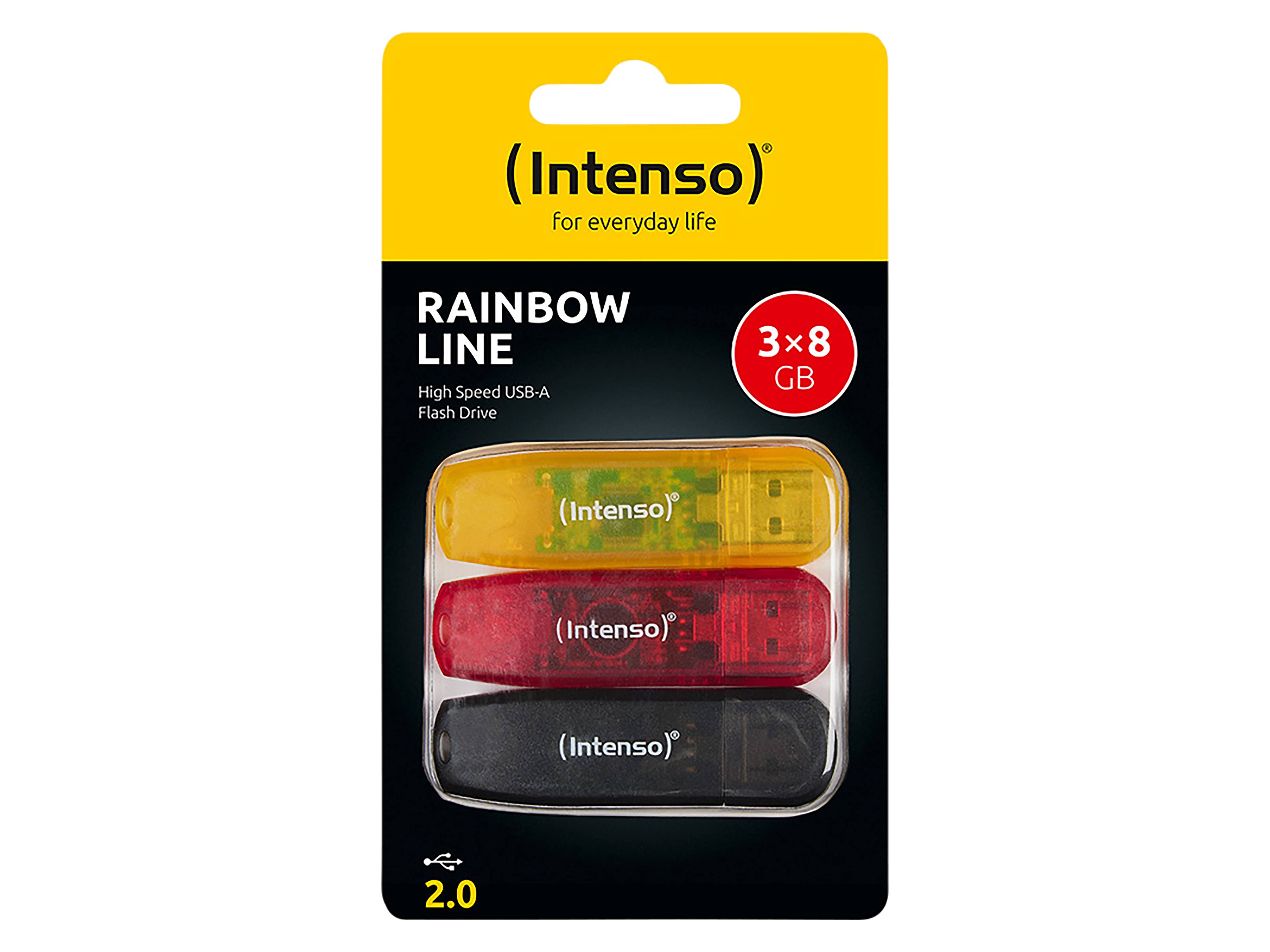 INTENSO USB-Stick Rainbow Line 3502463 USB 2.0 8GB 3er Pack