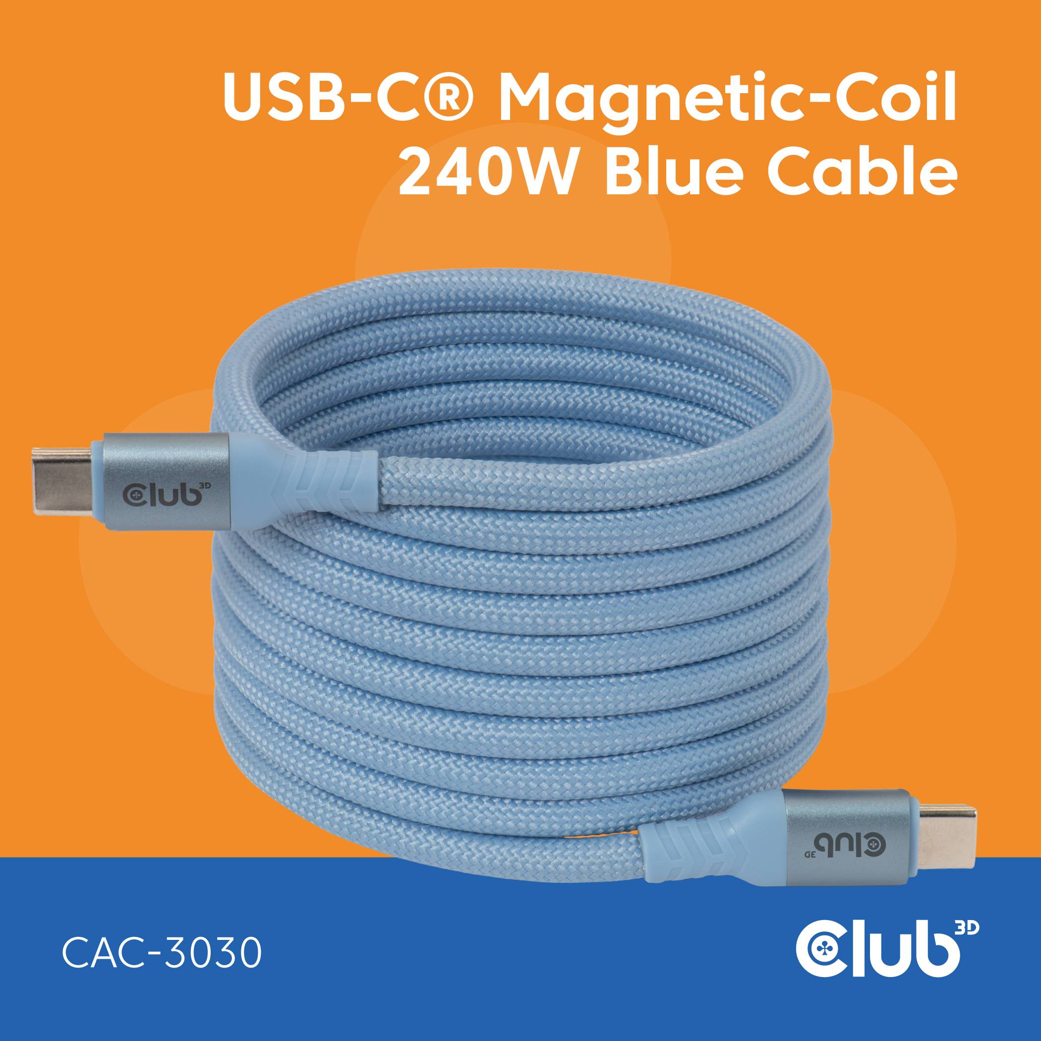 Club 3D USB Type C ->C blau Bi-Direktional Kabel USB-C - Kabel - Digital/Daten