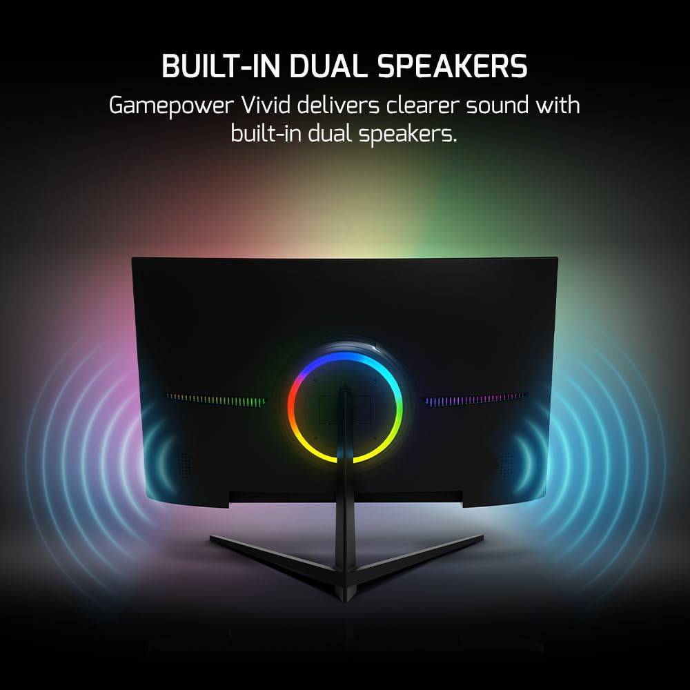 GAMEPOWER T40 Curved Monitor 24 zoll Gaming FullHD 180hz 0,5ms HDMI Lautsprecher