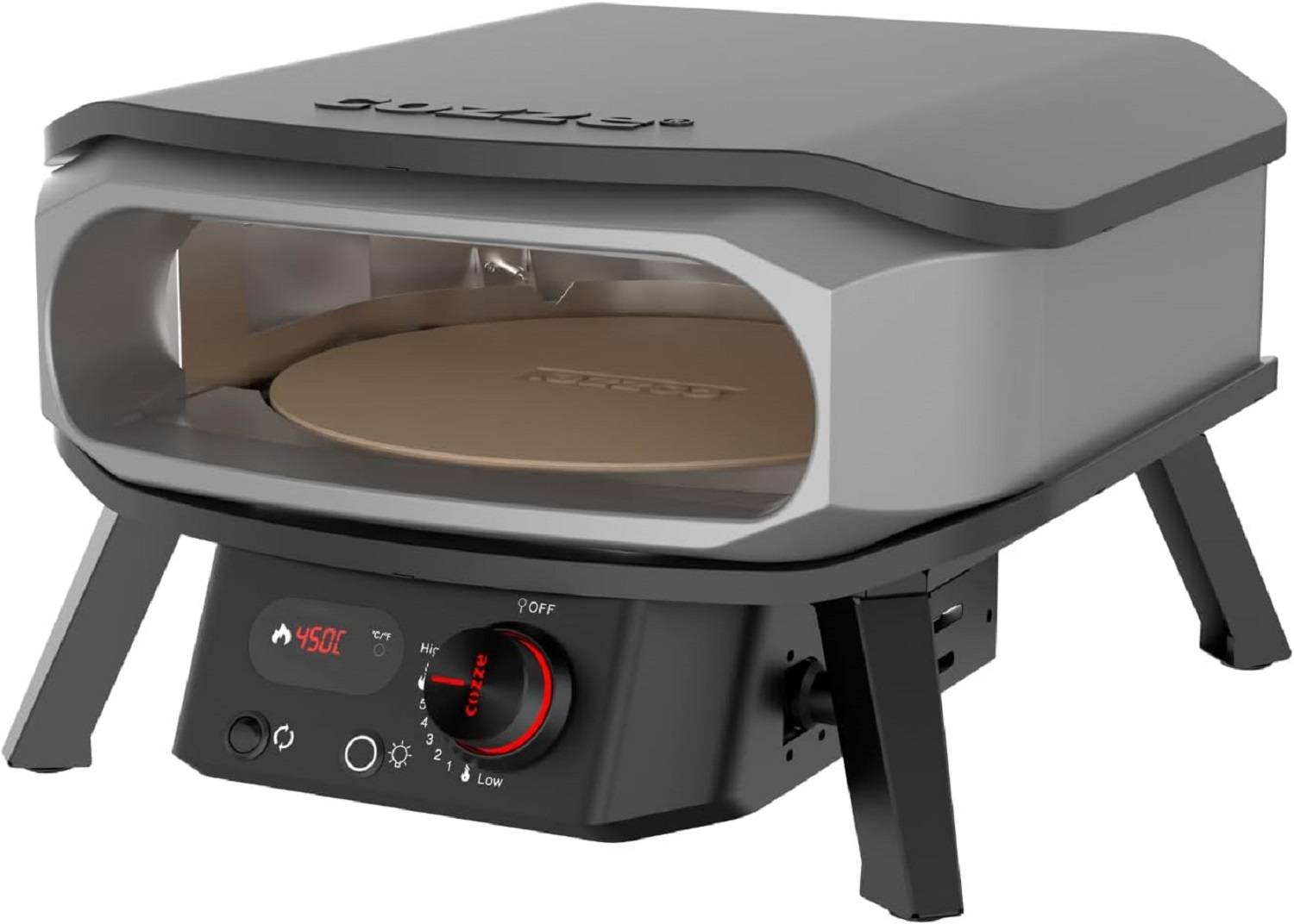 COZZE Mini Pizzaofen Gas mit Drehfunktion 13 Zoll