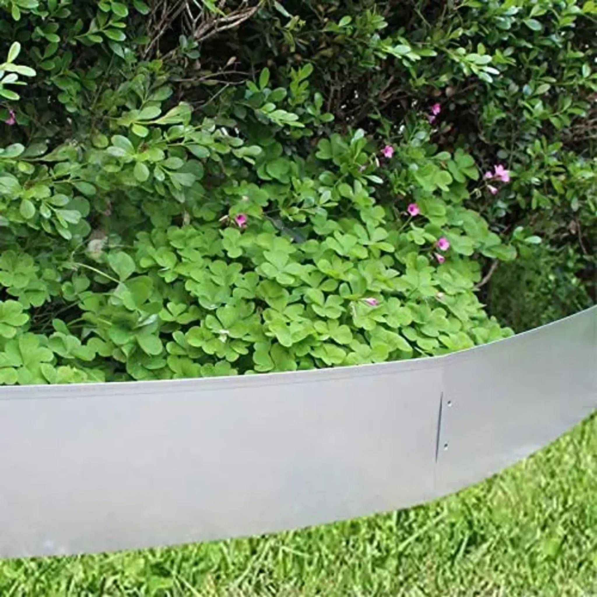 Rasenkanten Metall Alu/Zink 100 cm x 18 cm | Rasenkanten | Beeteinfassung | Beetumrandung | Beetbegrenzungen