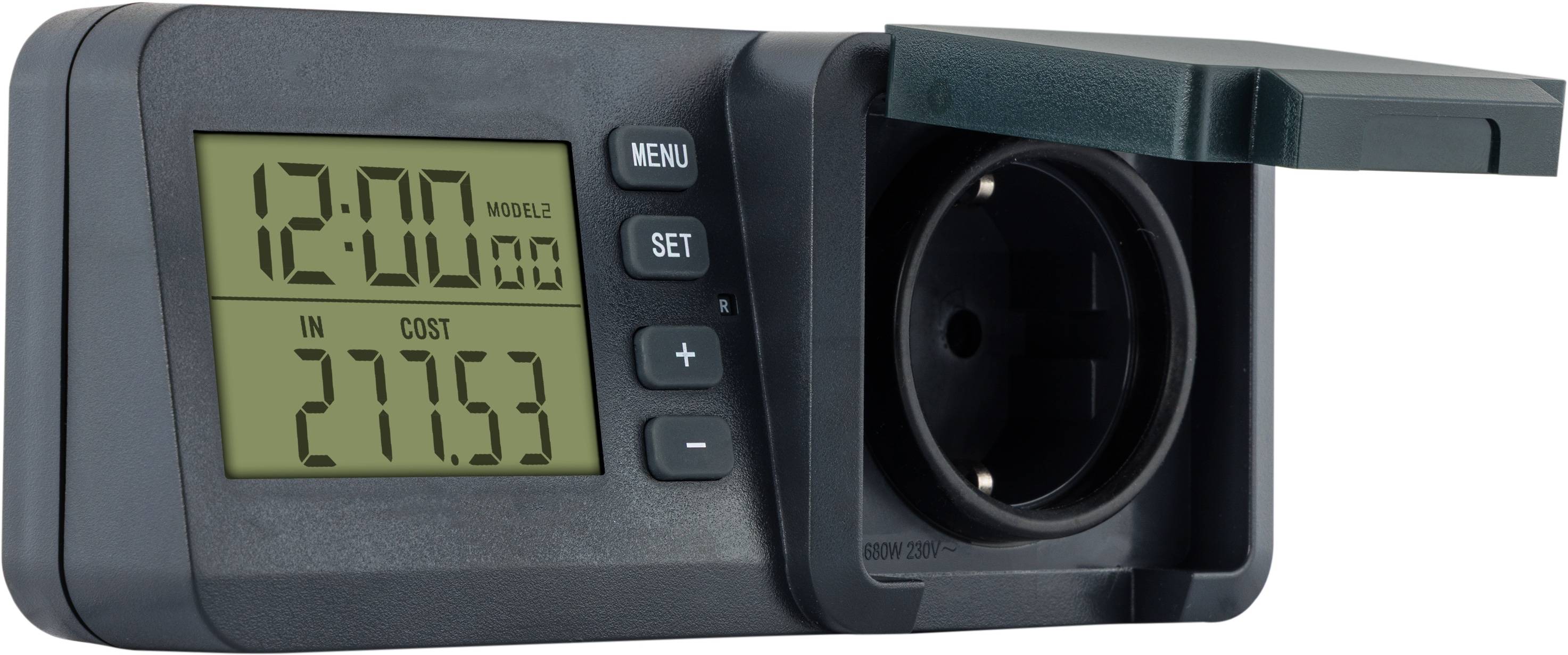 REV Energiekostenmessgerät EP011CTL-GR, LCD-Display, IP44, schwarz/grün