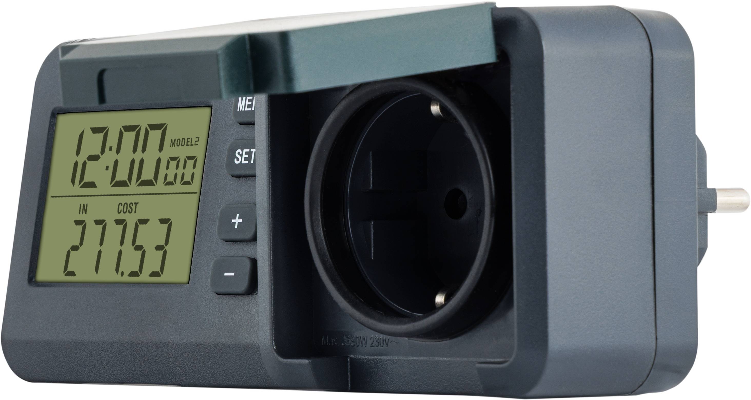 REV Energiekostenmessgerät EP011CTL-GR, LCD-Display, IP44, schwarz/grün