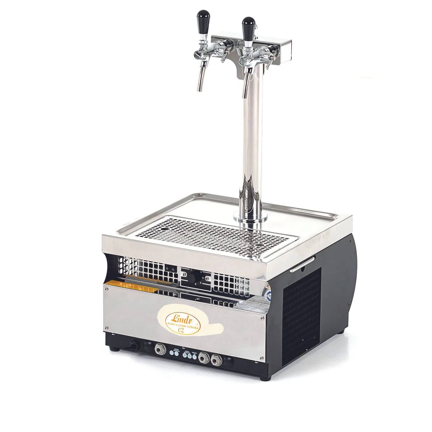 Zapfanlage, Bierzapfanlage, Bierkoffer - Kontakt 55, 2-leitig Trockenkühlgerät aus Edelstahl, 50 Liter/h, Green Line