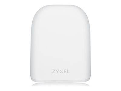 Ein weißes, rechteckiges Zyxel-Gerät mit abgerundeten Kanten und dem Markennamen „ZYXEL