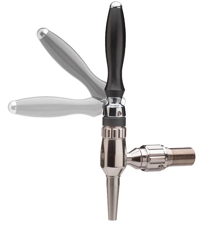 Bierzapfhahn, Kompensatorhahn Nordic - aus satiniertem stahl mit kompensatorschaft inox 5/8", Gewindelänge: 35 mm