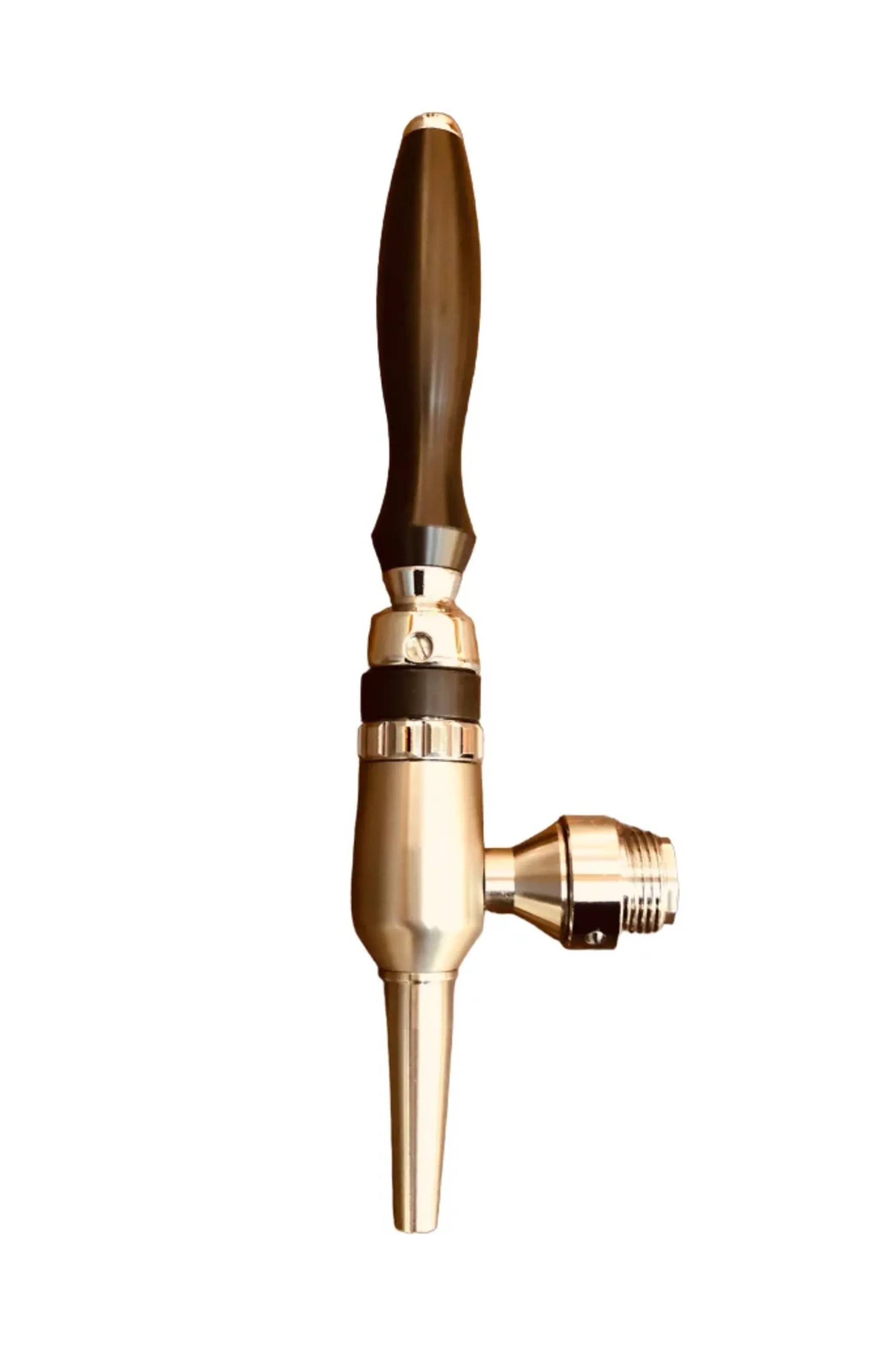 Bierzapfhahn, Kompensatorhahn Nordic - aus satiniertem stahl ohne kompensatorschaft 5/8" + starke düse, Gewindelänge: 65 mm