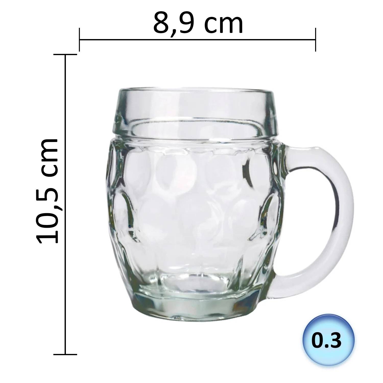 Bierglas, Bierkrug, Maßkrug, Bierseidel 6er Set Biergläser, Tübinger - 0,3 Liter