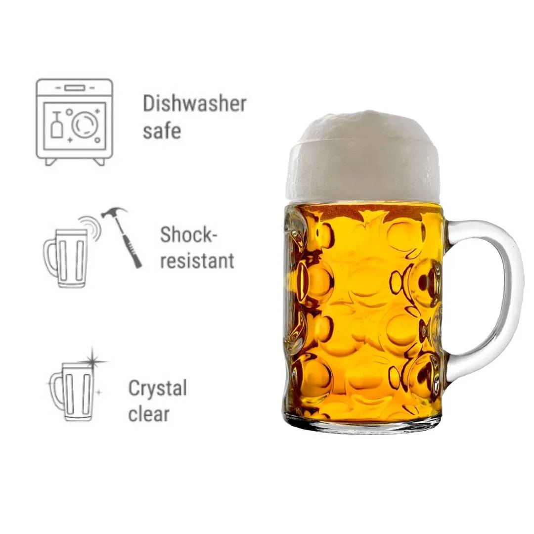Bierglas, Bierkrug, Maßkrug, Bierseidel 6er Set Biergläser, ISAR - 0,5 Liter