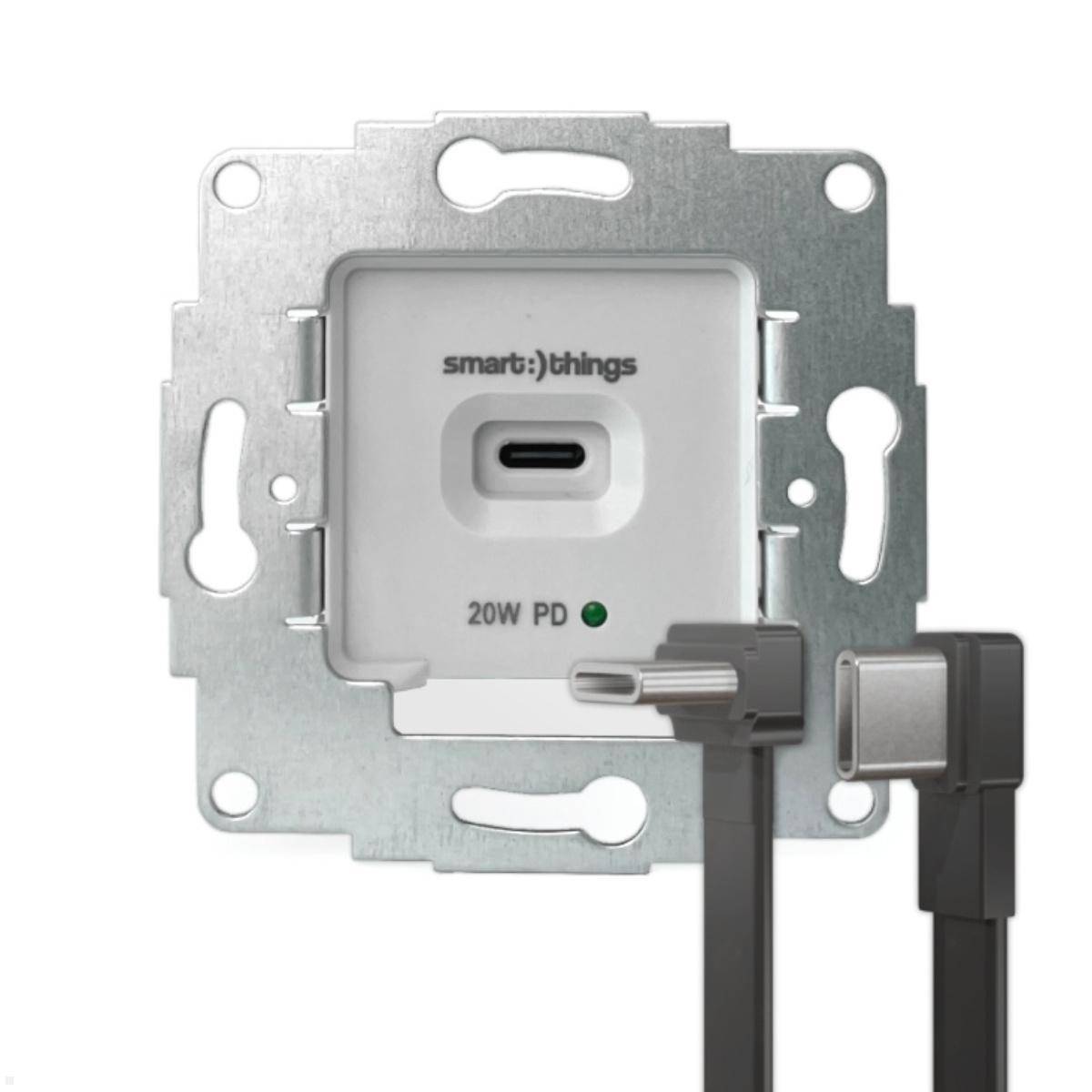 smart things sCharge 20W Unterputz Netzteil sC20-EU-C mit USB-C/C Kabel