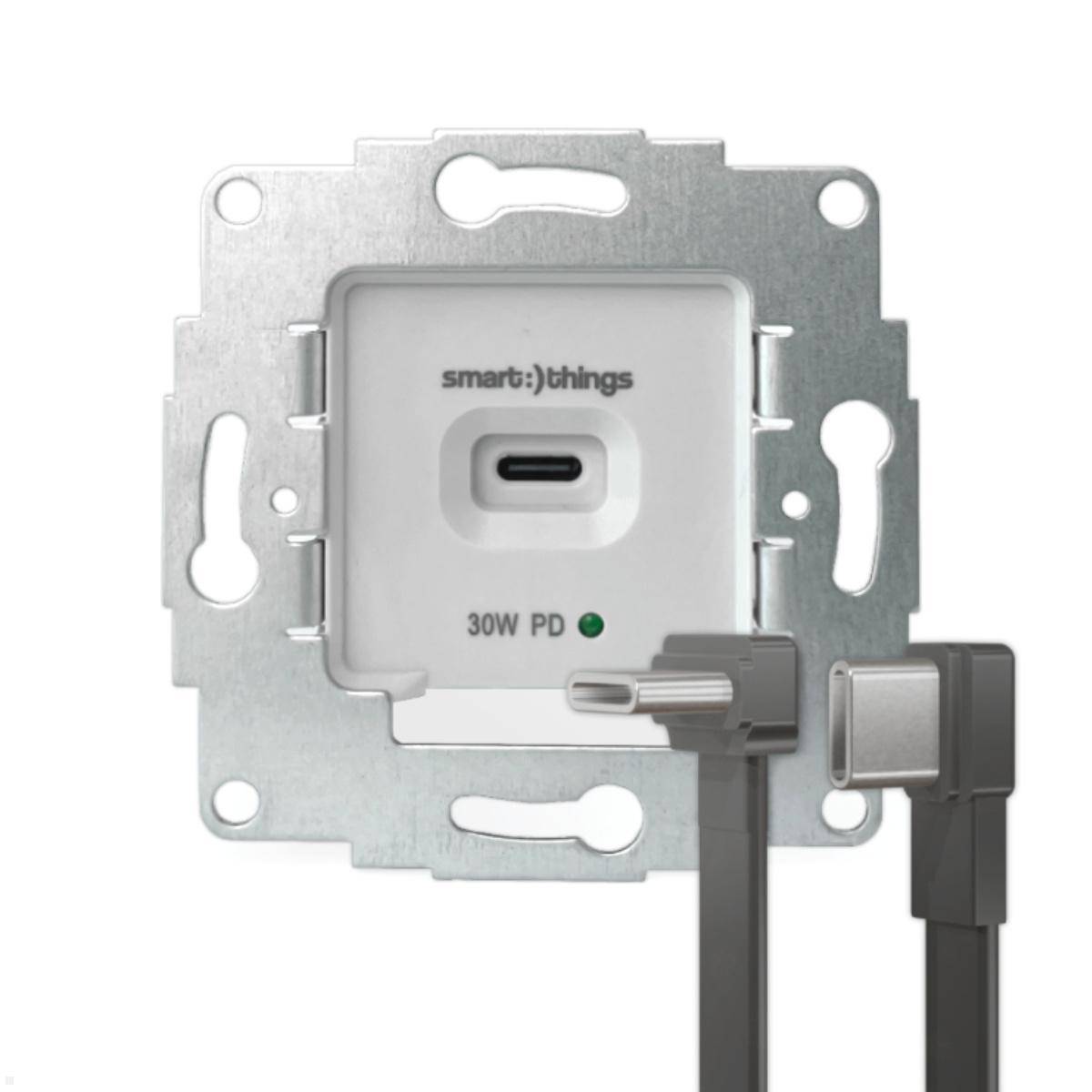smart things sCharge 30W Unterputz Netzteil sC30-EU-C mit USB-C/C Kabel