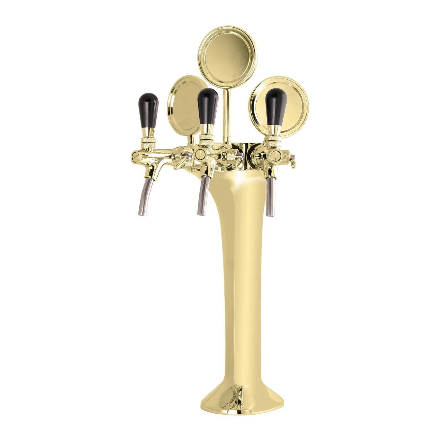 Schanksäule, Bierzapfsäule - Gold, 3-leitig, Elegant - "Topp-Qualität!"