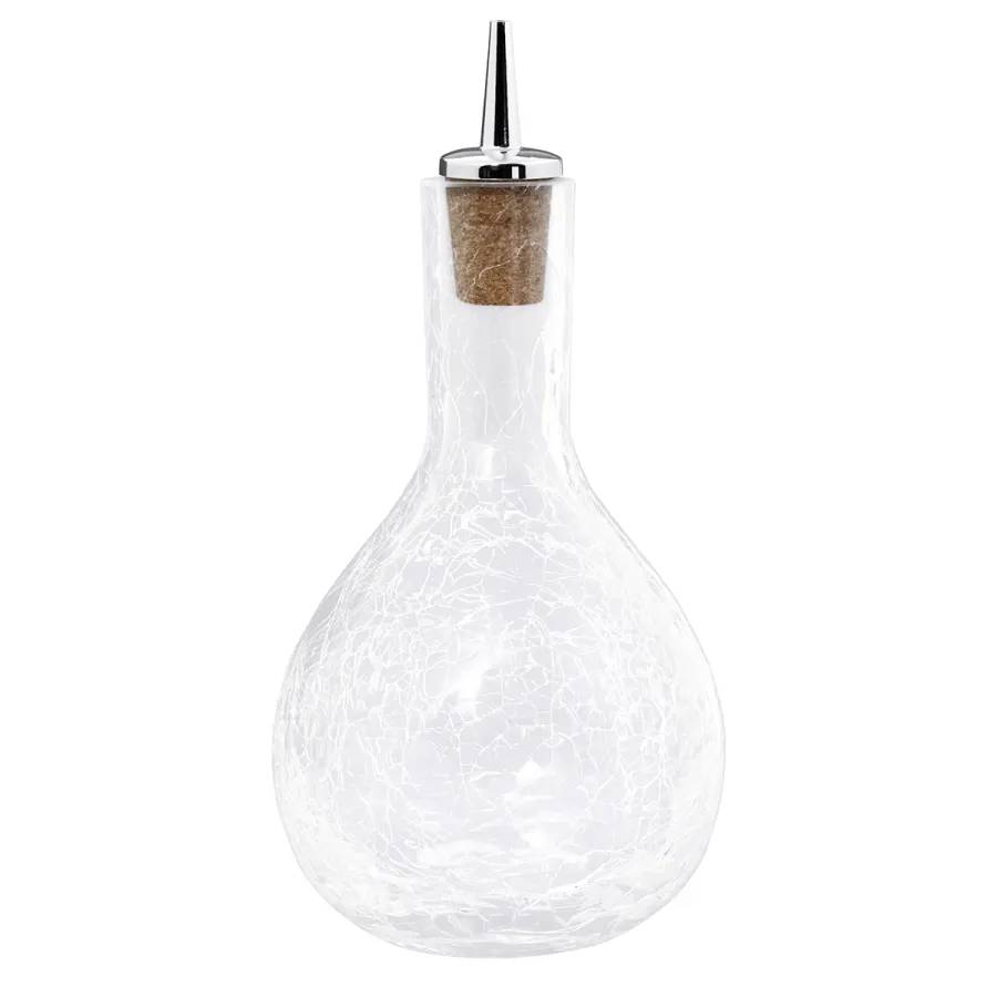 Dash-Bottle, Bitterflasche - Craquelé Glas mit verchromten Ausgiesser