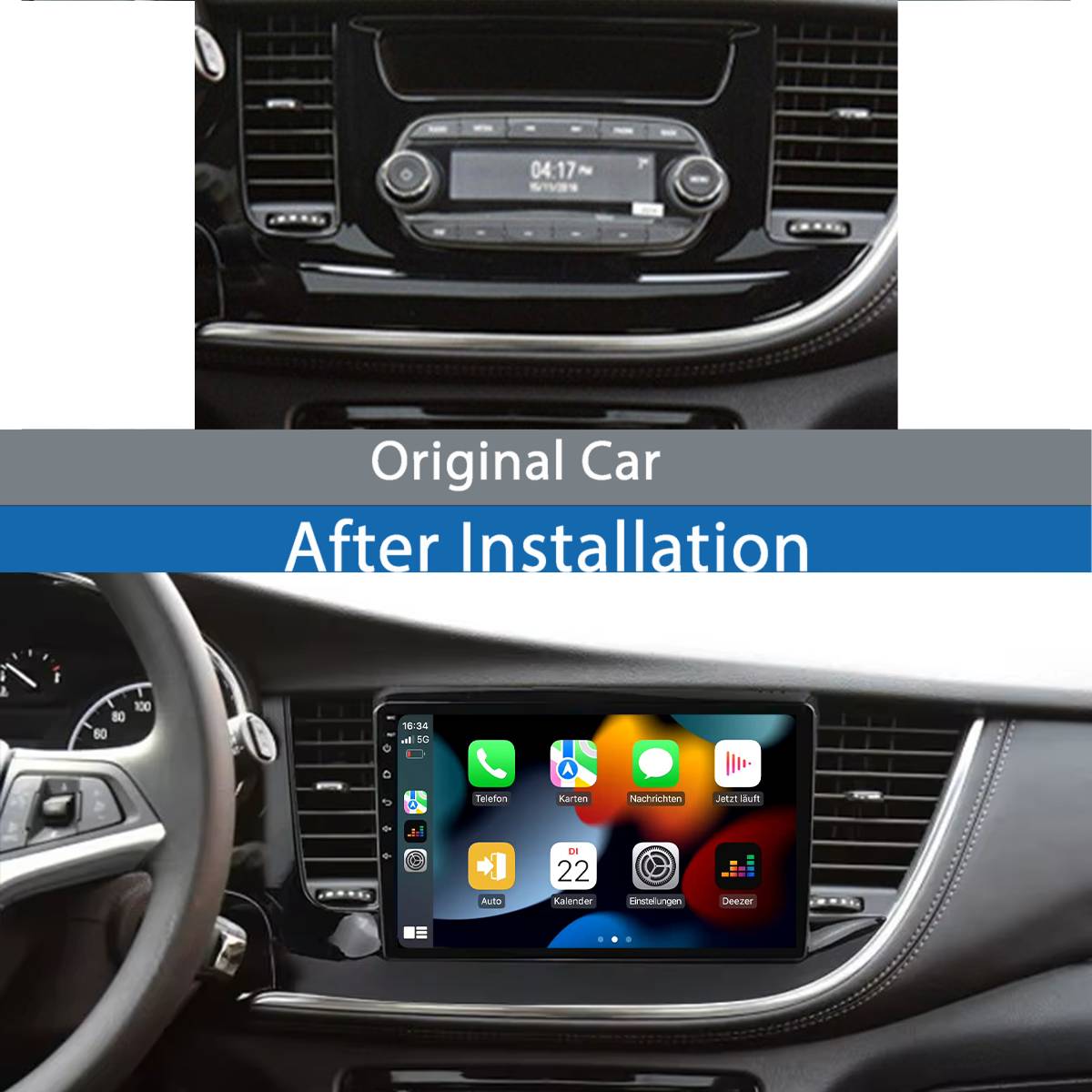 Für Opel Mokka X 16-19 9" Touchscreen Android Autoradio GPS CarPlay AndroidAuto