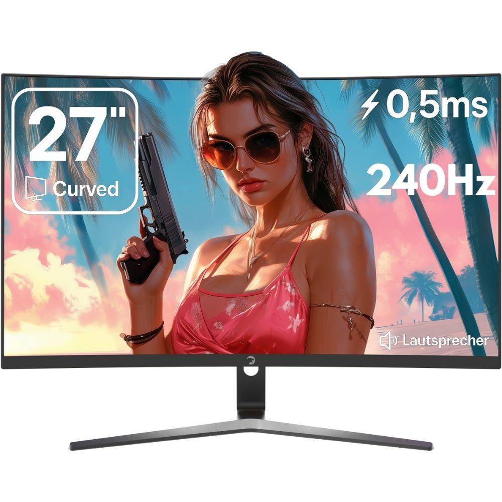 GAMEPOWER V60 27 zoll Curved Gaming Monitor 240Hz 0,5ms | mit Lautsprechern HDMI