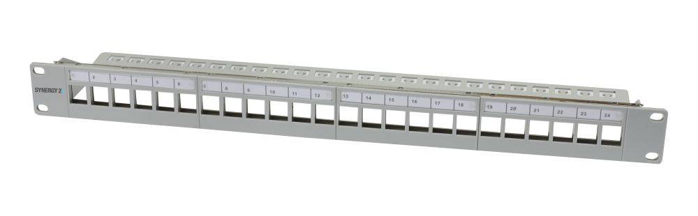 Keystone Modulträger 19 Patchpanel für 24xTP-Modul 1HE(t 94mm) Lichtgrau V3 Synergy 21