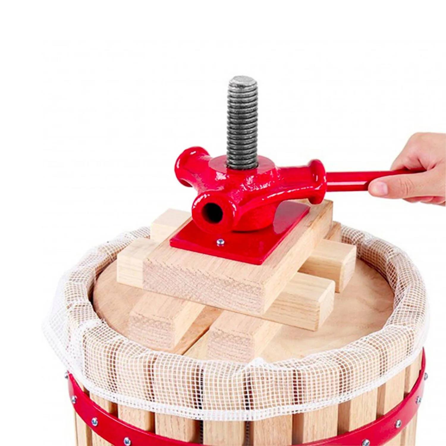 Saftpresse, Obstpresse, Weinpresse, Apfelpresse - Korb aus Holz 12L