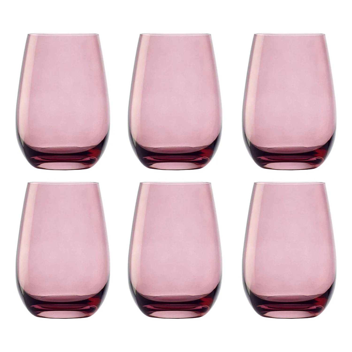 Farbige Trinkgläser, Wassergläser, Saftgläser - ELEMENTS, 6er-Set, Flieder, 465 ml