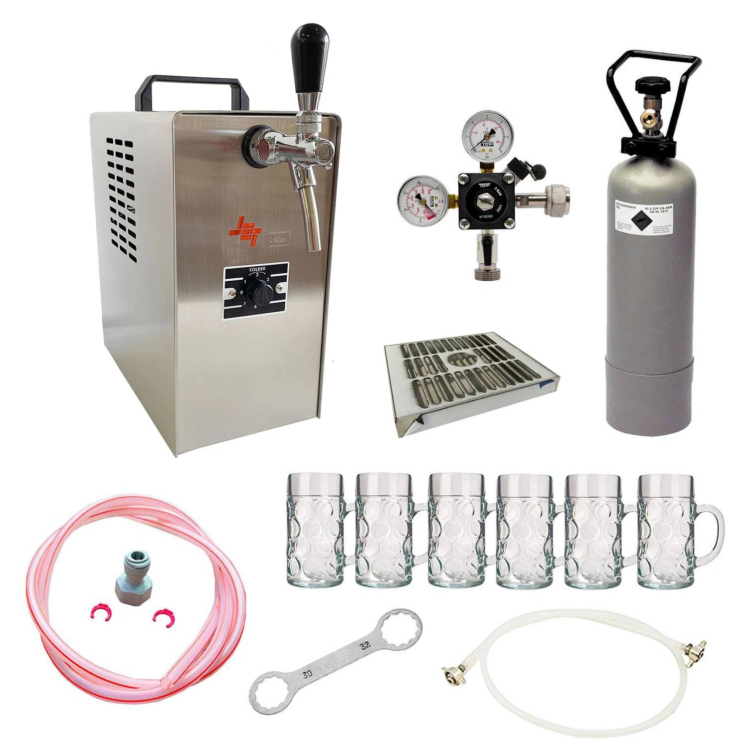 Zapfanlage JET 30 Bierkoffer Set mit Trockenkühler und Zubehör