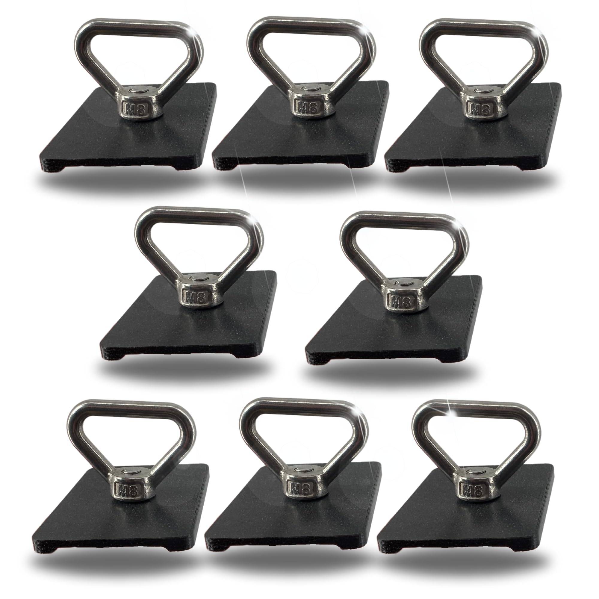 TronicXL 8 Zurrösen 8 Platten Set zur Ladungssicherung kompatibel mit VW T5 T6 T6.1 Bully Multivan California Beach Caravelle - sicheres Verzurren