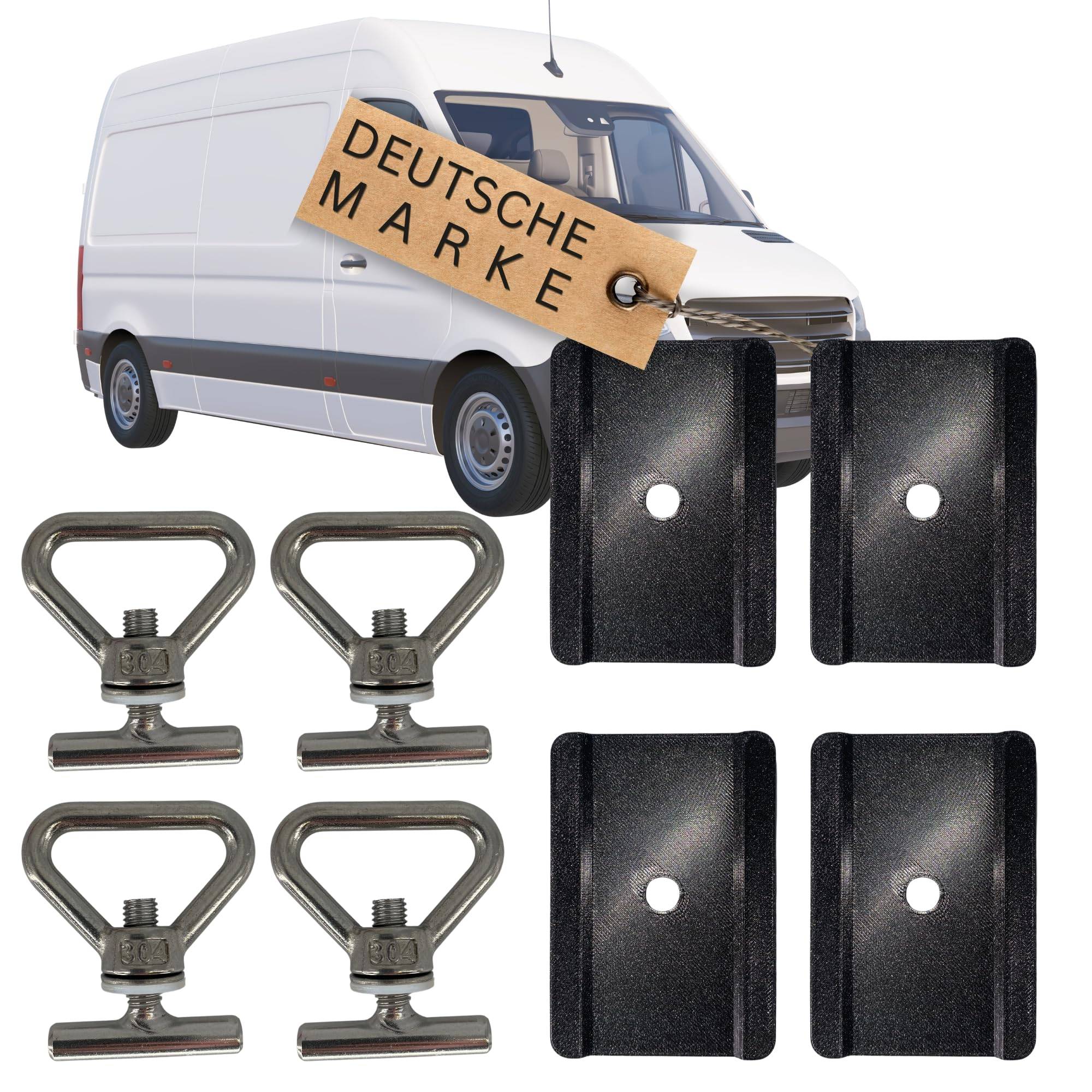 4 Zurrösen + 4 Schienen Abdeckungen kompatibel mit Mercedes Benz Vito V-Klasse W447 Viano W639 Ladungssicherung