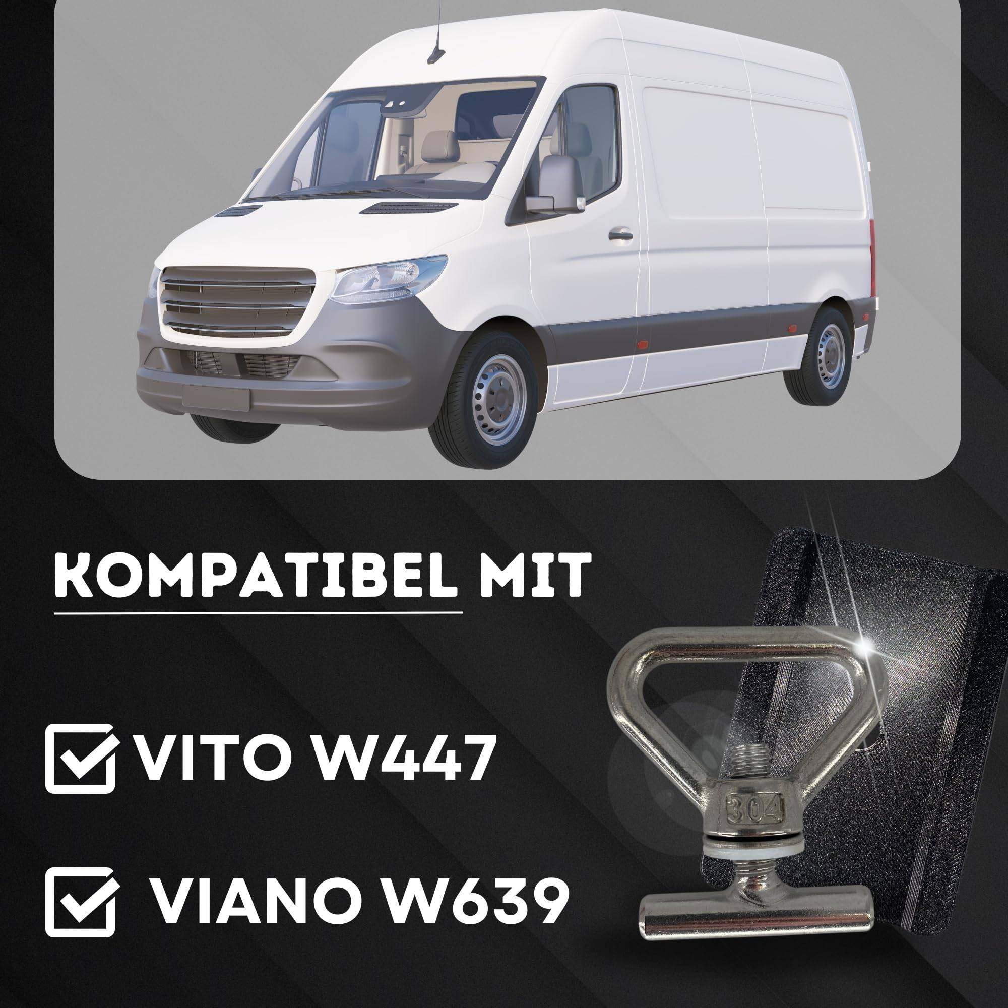 4 Zurrösen + 4 Schienen Abdeckungen kompatibel mit Mercedes Benz Vito V-Klasse W447 Viano W639 Ladungssicherung