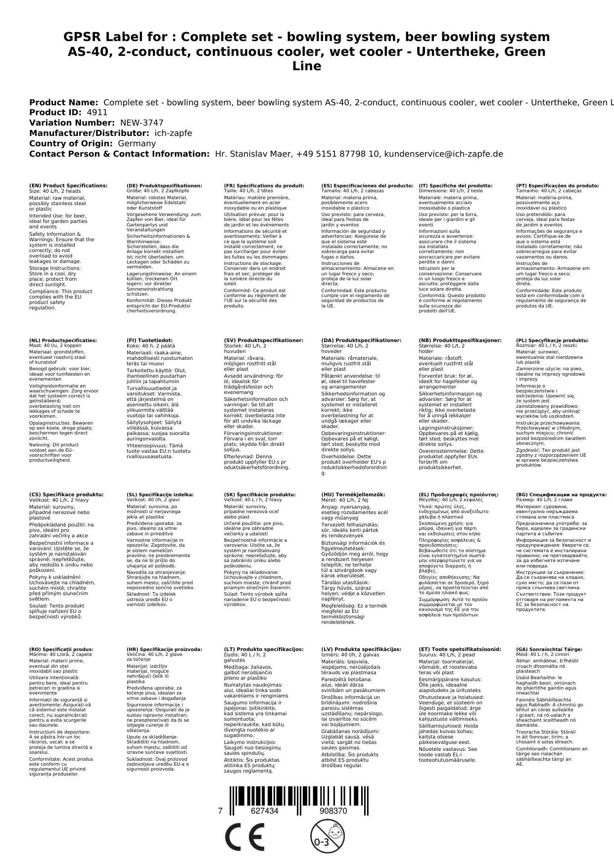 Komplett Set - Zapfanlage, Bierzapfanlage AS-40, 2-leitig, Durchlaufkühler, Nasskühler - Untertheke, Green Line, Zapfkopf: Dreikant; Zapfkopf 2: 5