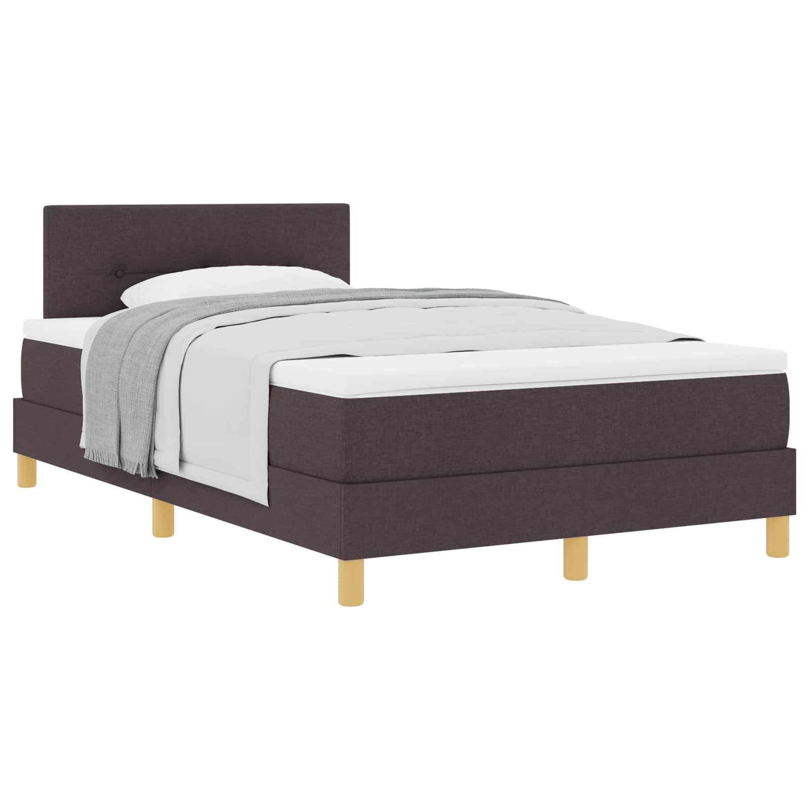 vidaXL Boxspringbett mit Kissen Dunkelbraun 120 x 190 cm Stoff