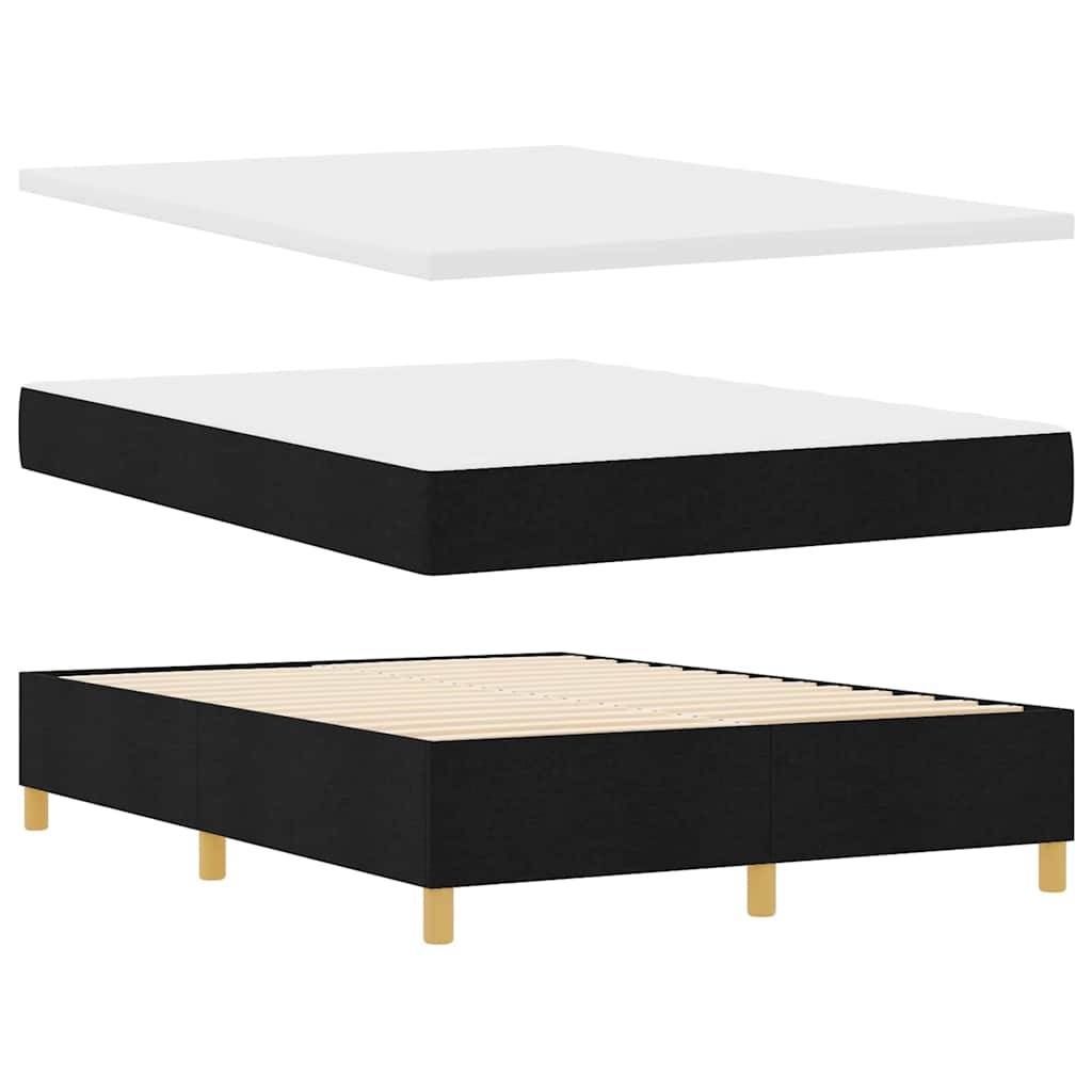 vidaXL Boxspringbett mit Kopfteil Schwarz 200 x 160 cm Stoff