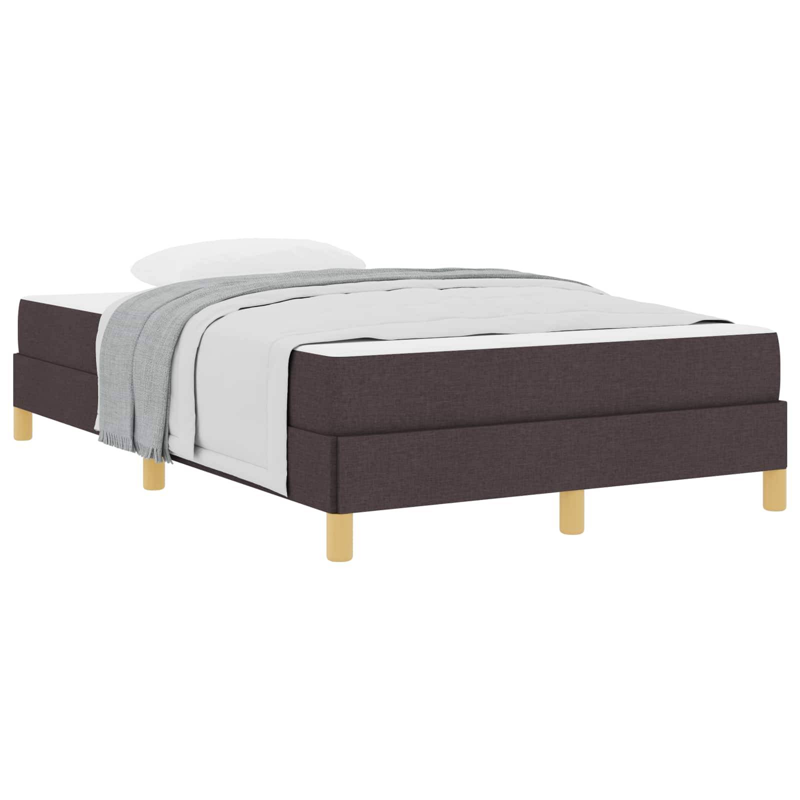 vidaXL Boxspringbett mit Matratze Dunkelbraun 120 x 190 cm Stoff